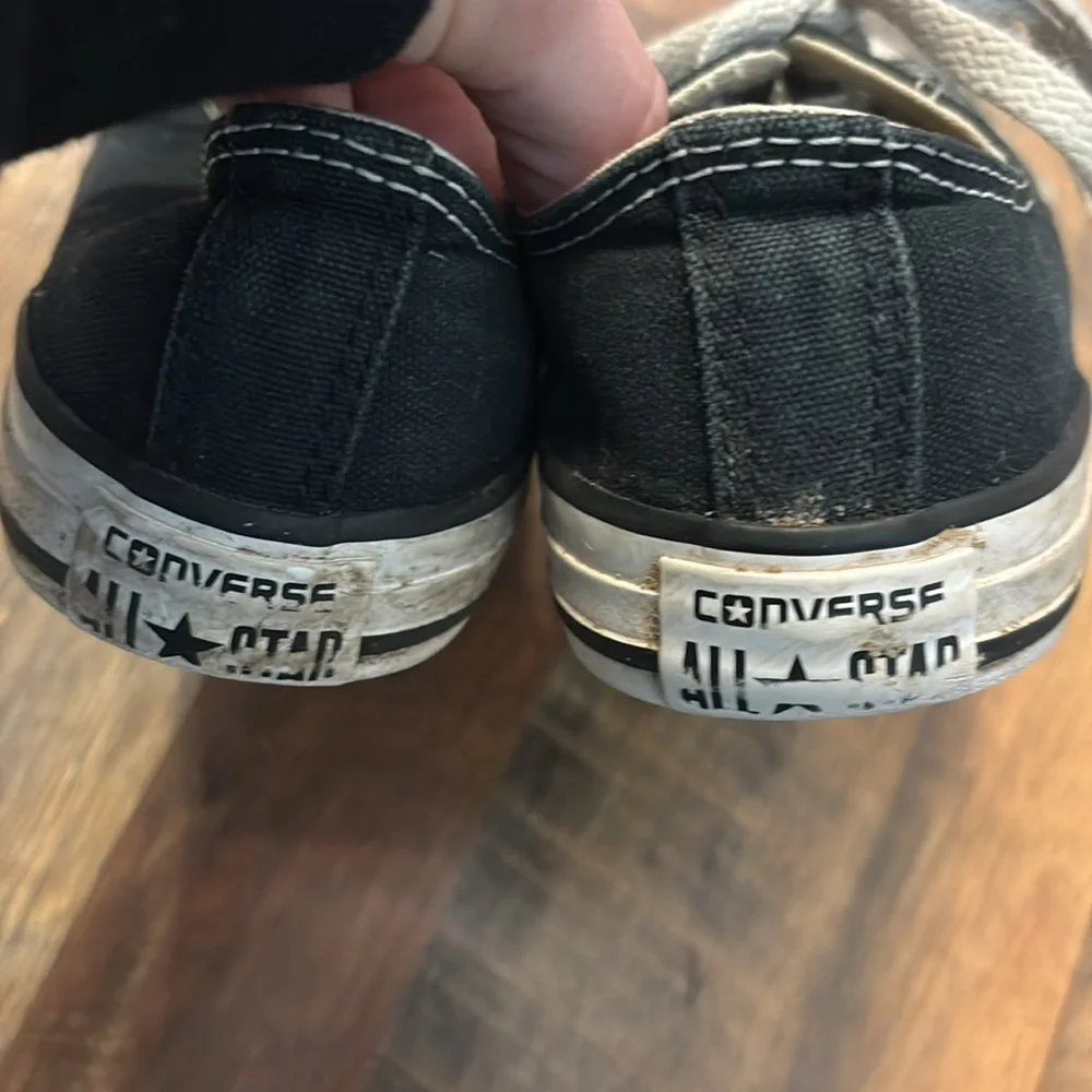 Converse Black Canvas Sneakers with White Laces